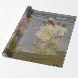 Papier Cadeau Enfants marchant sur la plage (par E.H. Potthast)