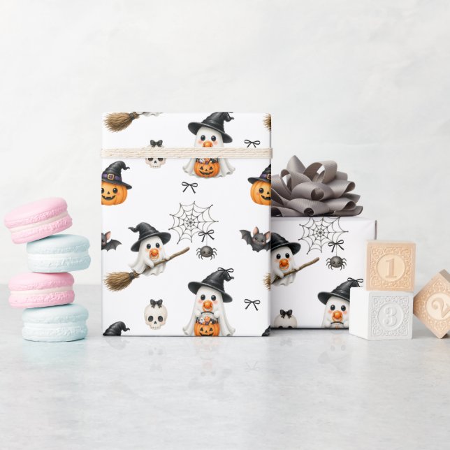 Papier Cadeau Enfants mignons d'Halloween (Baby Shower)
