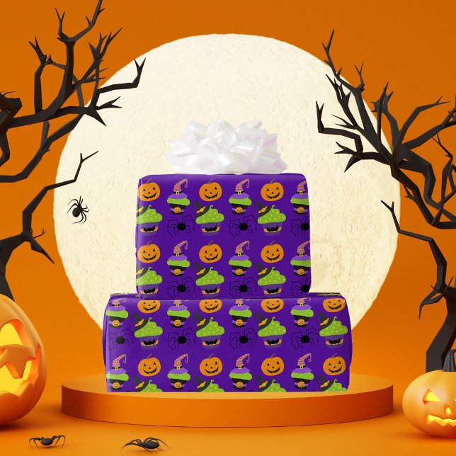 Papier Cadeau Enfants mignons Halloween violet (Créateur téléchargé)