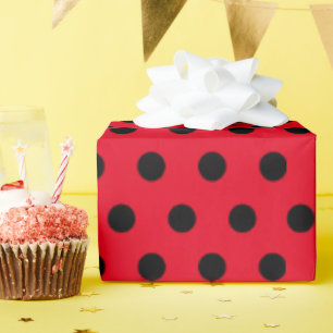 Papier Cadeau Enfants mignons Red Ladybug Polka dot party Motif