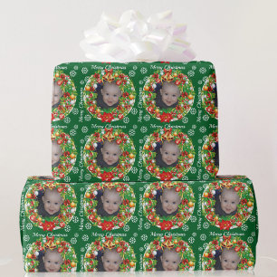 Papier Cadeau Enfants Modèle photo Arbre de Noël Ornament bébé