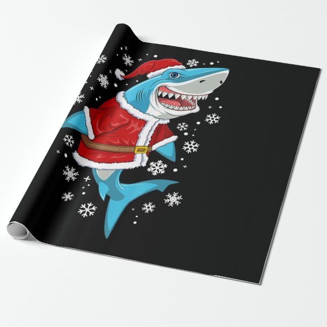 Papier Cadeau Enfants Père Noël Sharkmas Noël Enfants (Déroulé)