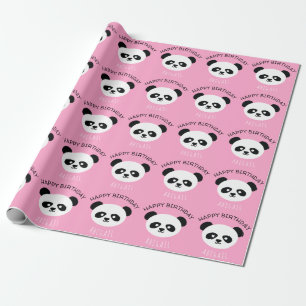 Papier Cadeau Enfants Porte-Panda Personnalisé Kawaii Anniversai