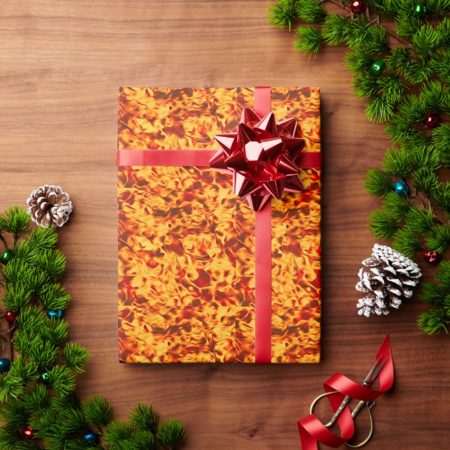 Papier Cadeau Enflammé - Texture de Flamme Audacieuse (Cadeau de vacances)