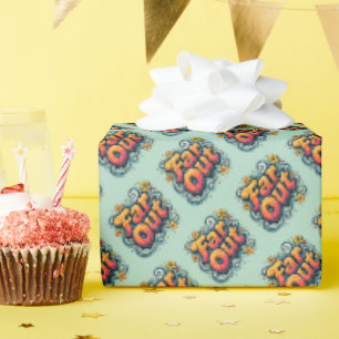 Papier Cadeau Énorme Rétro Psychedelique Groovy Hippie des année