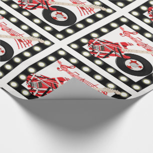 Papier Cadeau Enregistrement de guitare et notes de musique avec