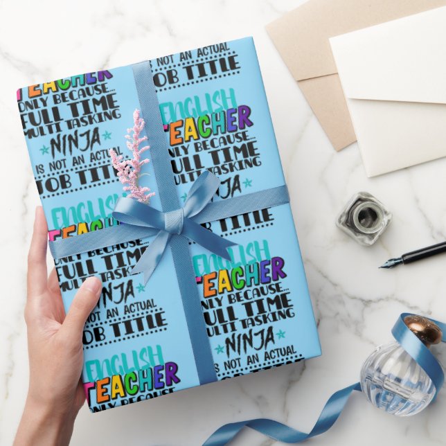Papier Cadeau Enseignant Anglais uniquement parce qu'une tâche m (Cadeaux)