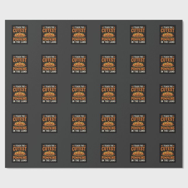 Papier Cadeau Enseignant Halloween Design de citrouilles le plus (Plat)