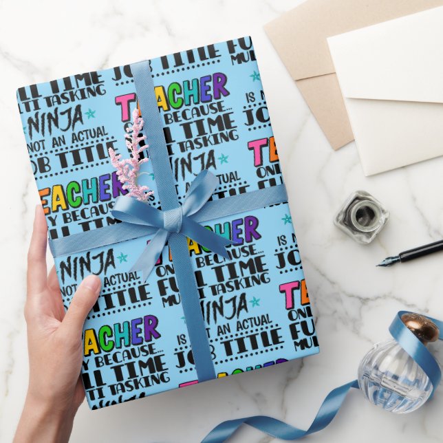 Papier Cadeau Enseignant Seulement Parce Que Plein Temps Multi T (Cadeaux)