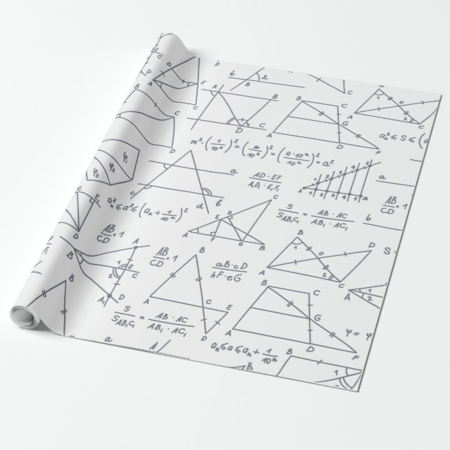 Papier Cadeau Enseignants Motifs mathématiques (Déroulé)