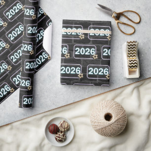 Papier Cadeau Enseigne au néon sur brique pour 2026
