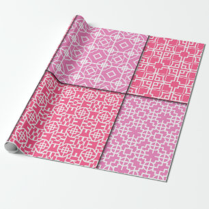 Papier Cadeau Ensemble de 6 motif géométrique transparent. Vinta