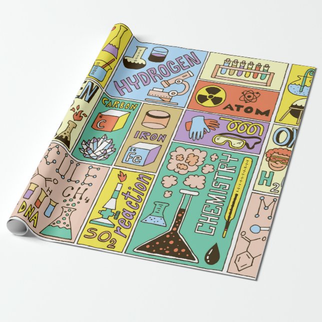 Papier Cadeau Ensemble de bannières de sciences de la chimie. Ma (Déroulé)