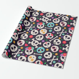Papier Cadeau Ensemble de crânes. Motif sans couture avec concep