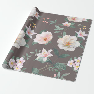 Papier Cadeau ensemble de haute qualité de fleurs d'aquarelles d