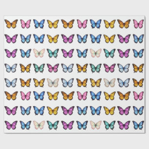 Papier Cadeau Ensemble Papillon Coloré Ensemble Esthétique Vinta