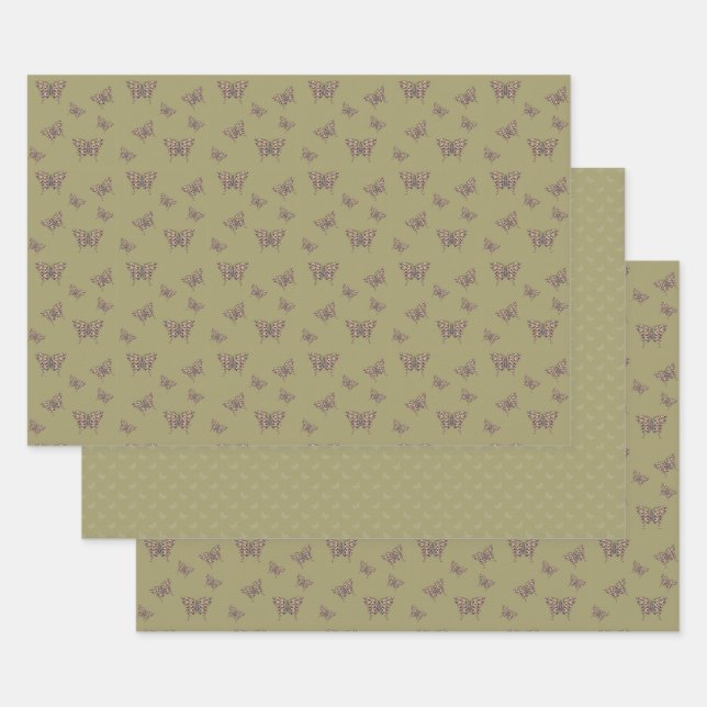 Papier cadeau Ensemble Papillon swallowtail africa (Lot)