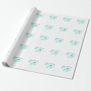 Papier Cadeau enterrement de vie de jeune fille Turquoise Margs