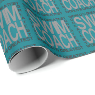 Papier Cadeau Entraîneur de natation le plus grand du monde