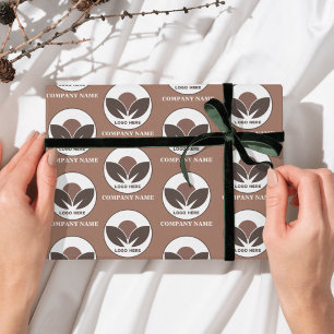 Papier Cadeau Entreprise de Logo Personnalisé Mocha Mousse