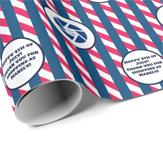 Papier Cadeau Entreprise de vente au détail Texte de logo rayé d (Coin rond)
