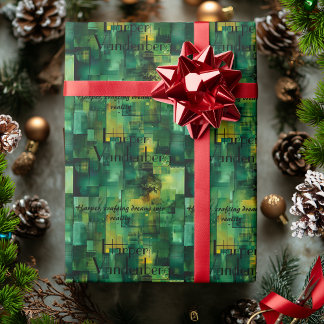 Papier Cadeau Enveloppe cadeau Abstraite géométrique verte perso