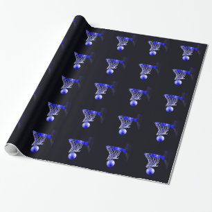 Papier Cadeau Enveloppe cadeau Bleu Basketball