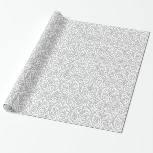 Papier Cadeau Enveloppe cadeau cadeau en gris et blanc Damas