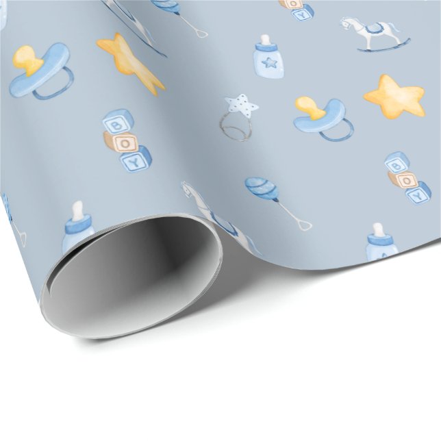 Papier Cadeau Enveloppe Cadeau Charming Baby Boy (Coin rond)
