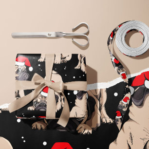 Papier Cadeau Enveloppe cadeau chien Carlin mignon Papier d'en