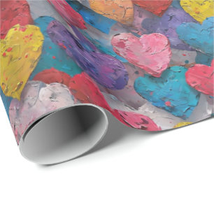 Papier Cadeau Enveloppe cadeau Coeurs texturés et vibrants - Aim