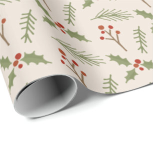Papier Cadeau Enveloppe cadeau de baies botaniques ivoires