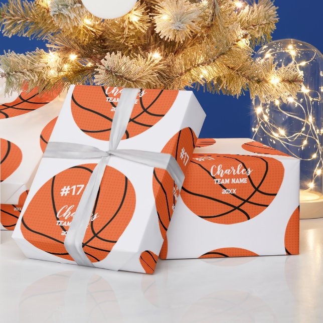 Papier Cadeau Enveloppe cadeau de basket-ball personnalisée avec (Vacances)