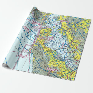 Papier Cadeau Enveloppe-cadeau de cartes aéronautiques de San F