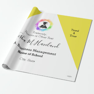 Papier Cadeau Enveloppe cadeau de diplôme Jaune et blanc HAMbyWG