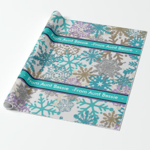 Papier Cadeau Enveloppe cadeau de flocon de neige personnalisée