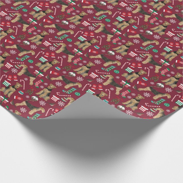 Papier Cadeau Enveloppe cadeau de Noël Airedale Terrier (Coin)