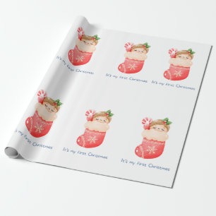 Papier Cadeau Enveloppe cadeau de Noël - premier Noël