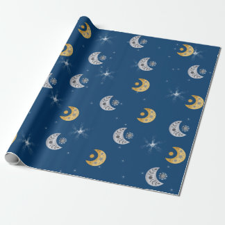 Papier Cadeau Enveloppe cadeau des étoiles et des lunes