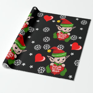 Papier Cadeau Enveloppe cadeau Elf Love personnalisée