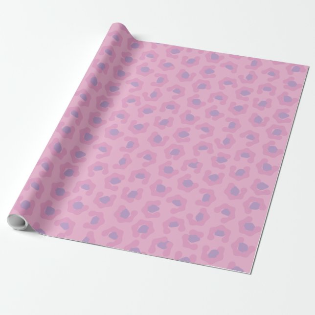 Papier Cadeau Enveloppe cadeau Empreinte de léopard Pastel (Déroulé)