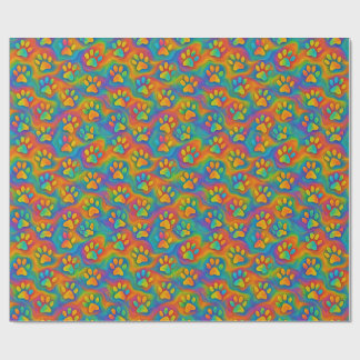 Papier Cadeau Enveloppe cadeau Empreinte de patte arc-en-ciel ps