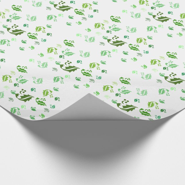 Papier Cadeau Enveloppe cadeau - Feuilles Holly Jumbled (Coin)