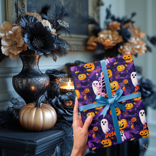 Papier Cadeau Enveloppe cadeau Halloween éffrayante avec nom per
