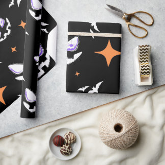 Papier Cadeau Enveloppe cadeau Halloween éffrayante | Sorcière v