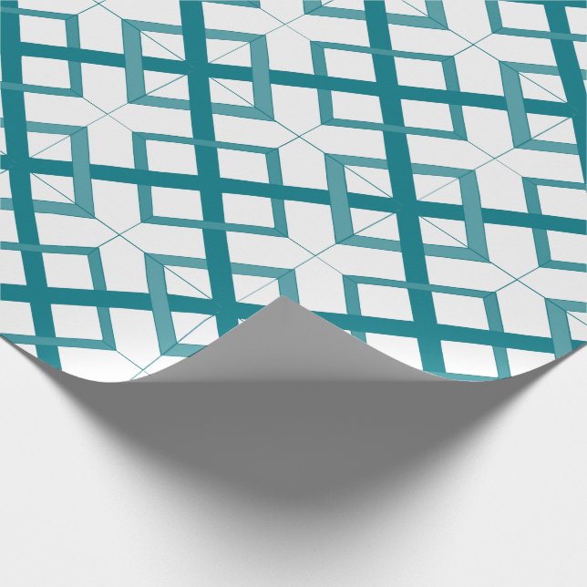 Papier Cadeau Enveloppe cadeau - Intersecter les Carrés en vert  (Coin)