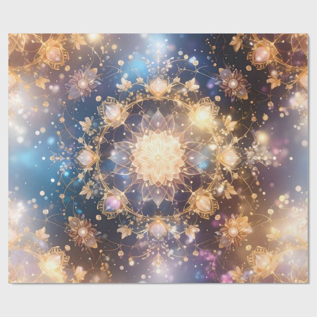 Papier Cadeau Enveloppe Cadeau Mandala Golden (Plat)