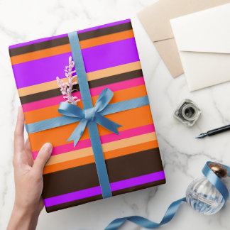 Papier Cadeau Enveloppe Cadeau Moderne Orange, Magenta & Purple