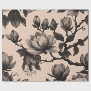 Papier Cadeau Enveloppe cadeau Monochrome Magnolia vintage