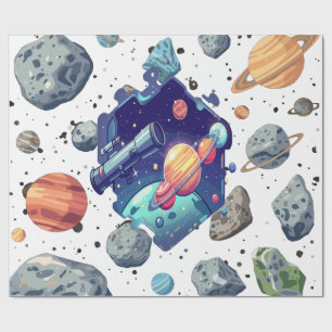 Papier Cadeau Enveloppe cadeau Nebula intergalactique blanc